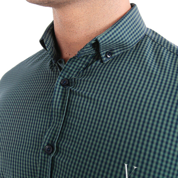 Camisa Social Slim Fit Verde e Listrada Exclusiva