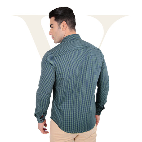 Camisa Social Slim Fit Verde e Listrada Exclusiva