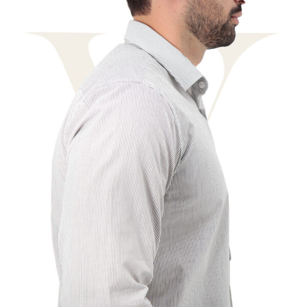 Camisa Social Slim Fit Cinza Clara Listrada Exclusiva